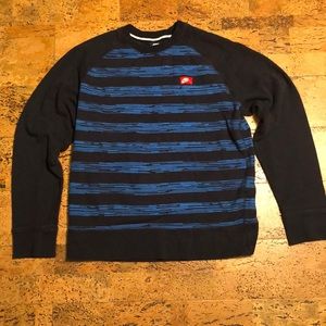 Blue and Black Striped Nike Sweater Men’s, Medium